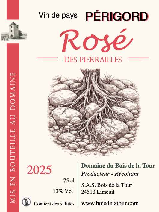 Our Wines etiketrosedespierrailles